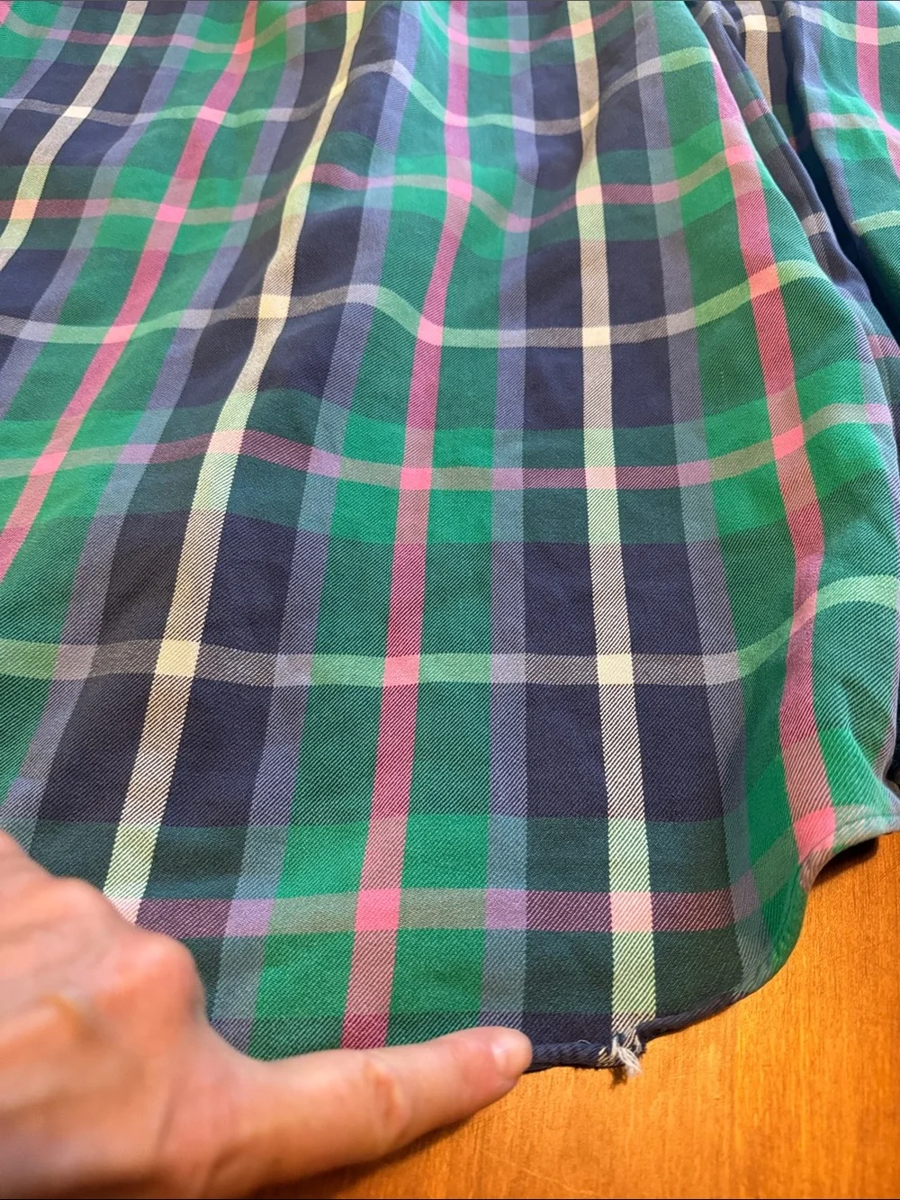 Men’s Vintage POLO Ralph Lauren Preppy Green Blue Pink Button Up Flannel Shirt L